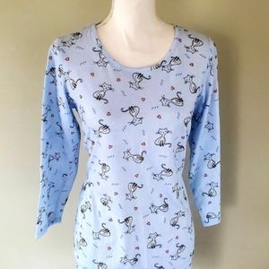 UNKNOWN "Catnap" Blue PJ - Size Small (NWOT)